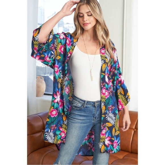 Tropical print kimono - Picture 3 of 4